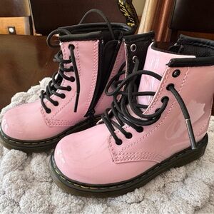 Dr. Martens Pink and Black Combat Boots